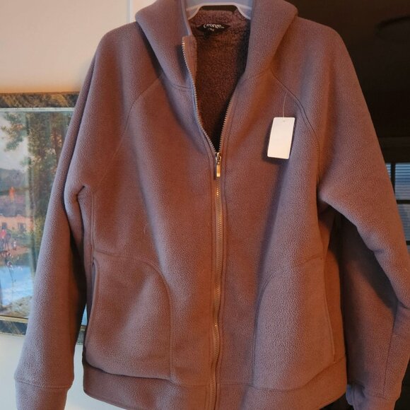 Super cuddly - major warm lining hoodie full zipper w/pockets Sz XL George - Picture 2 of 4